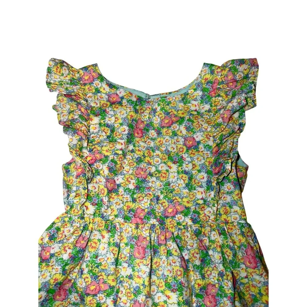 GAP Flutter Sleeve Toddler Dress Bright Micro Floral Print 4T
